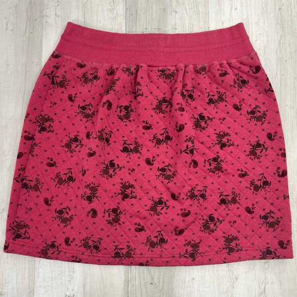 Vintage Active Elements Pink Floral Paisley Quilted Pull On Stretch Mini Skirt - Picture 3 of 9